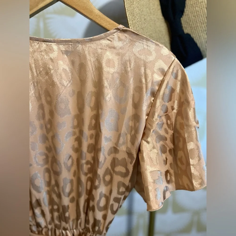 Chiffon V Neck Ruffle Midi Dress / Beach Wrap Dress - Picture 6 of 11